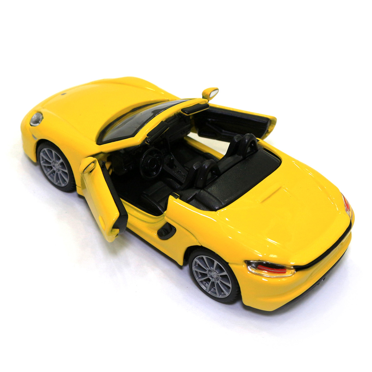 Машинка металлическая Porsche 718 Boxster Bburago Порше желтый 13*4*6 см (18-43049), фото №7