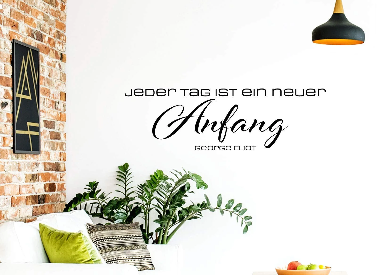 Наклейка на стіну W3473 "Jeder Tag ist EIN Neuer Anfang" Чорна 90 x 28 см, фото №3 Наклейка на стіну W3473 "Jeder Tag ist EIN Neuer Anfang" Чорна 90 x 28 см, фото №3