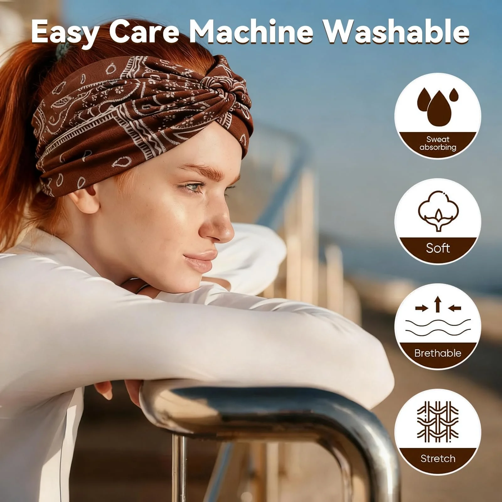 Набір з еластичних м'яких пов'язок для волосся жіночих, фото №3