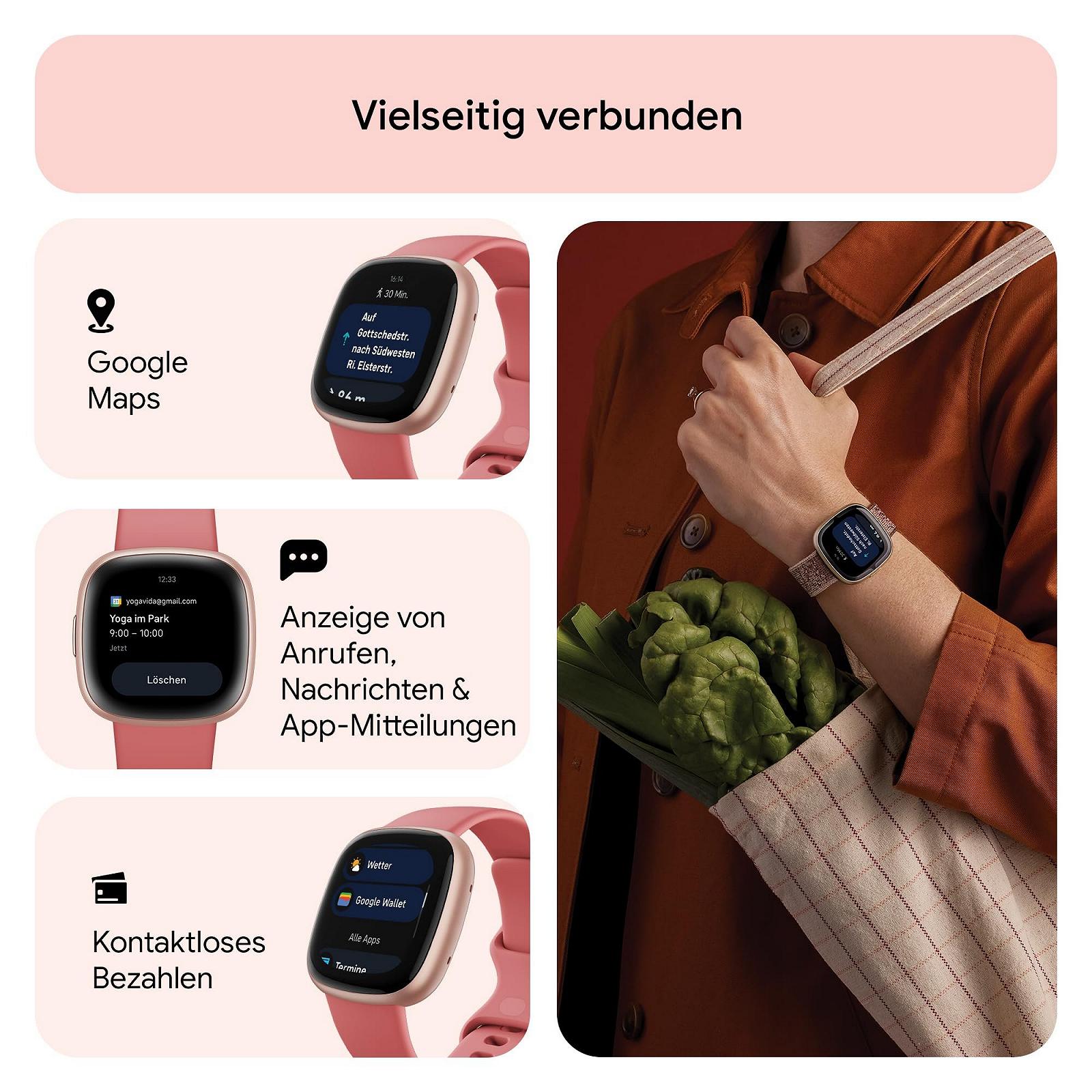 Смарт-годинник Google Fitbit Versa 4, фітнес-трекер з вбудованим GPS та функцією телефону, 6+ днів роботи від акумулятора, 40+ режимів тренувань, сумісні з Android/iOS, фото №4