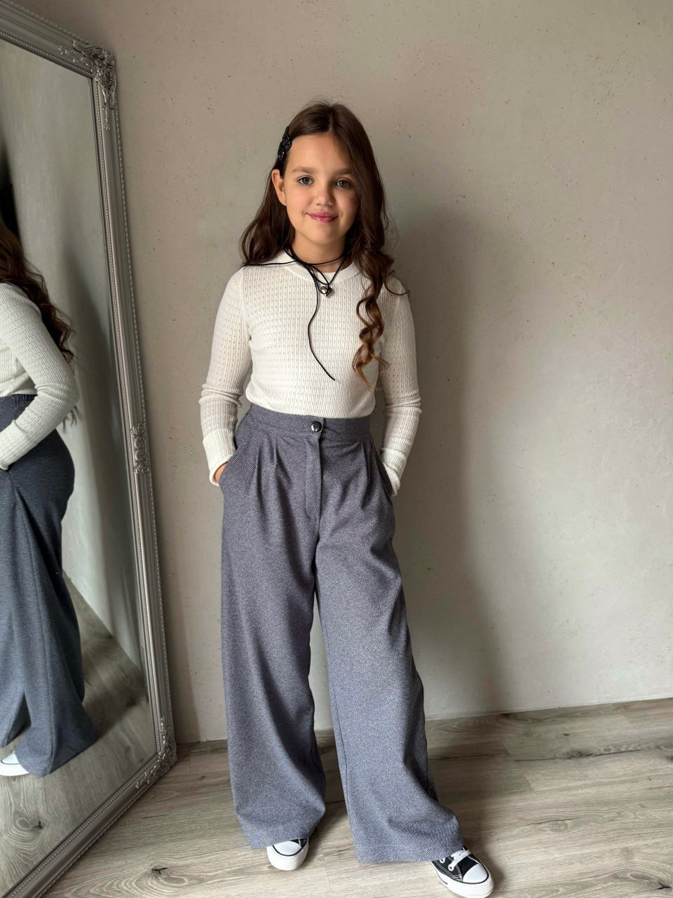 Стильные теплые брюки трикотаж камила (теплая) от 128 до 164 см, фото №3