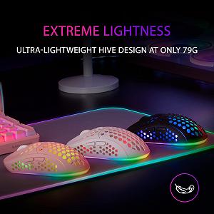 Мышь Беспроводная Игровая Mars Gaming MMW3W RGB Flow Сверхлегкая 79г 3200DPI Белая synthetic.ua - Фото 1