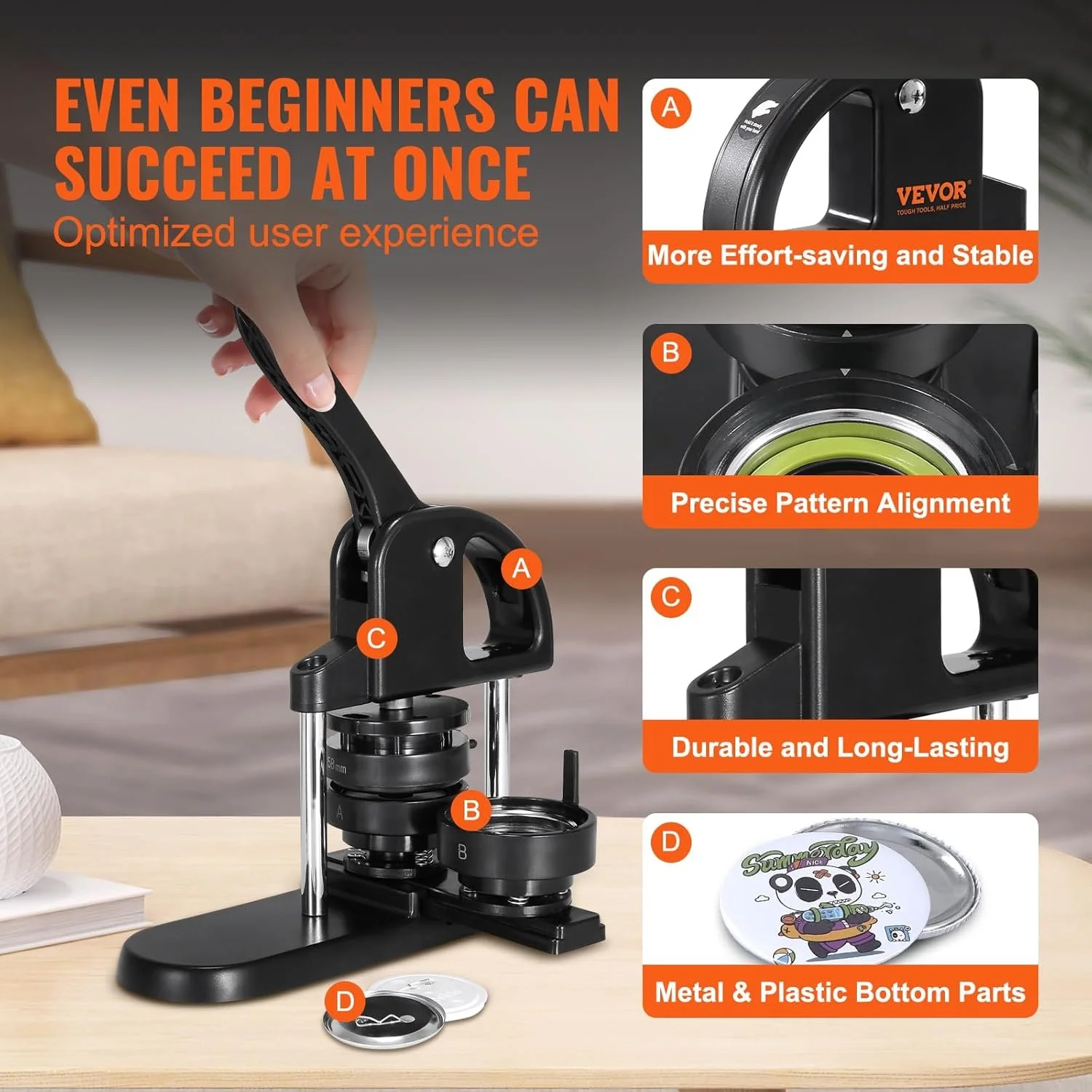 Машинка для виготовлення значків VEVOR JMB-X3 Чорна, фото №7 Машинка для виготовлення значків VEVOR JMB-X3 Чорна, фото №7