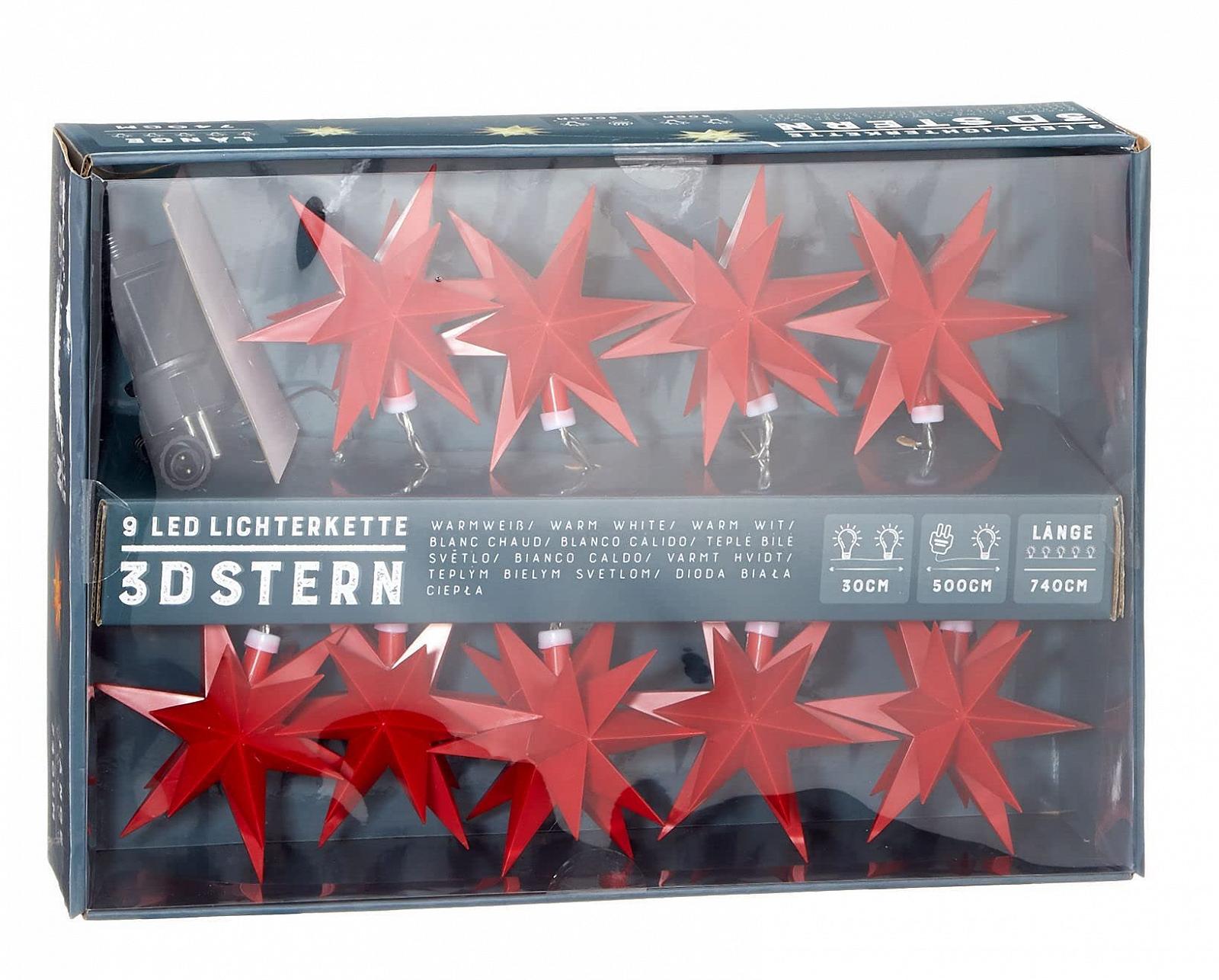 Гирлянда Spetebo Звезда 240 см 9 LED Красный, фото №1