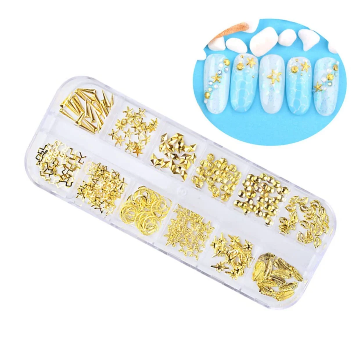 Украшения для ногтей Металлические заклепки для декорирования ногтей Набор с различными дизайнами, фото №2