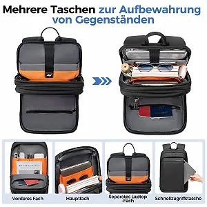 Рюкзак Fenree.geer 15.6 дюймів розширюваний водонепроникний Black synthetic.ua - Фото 1