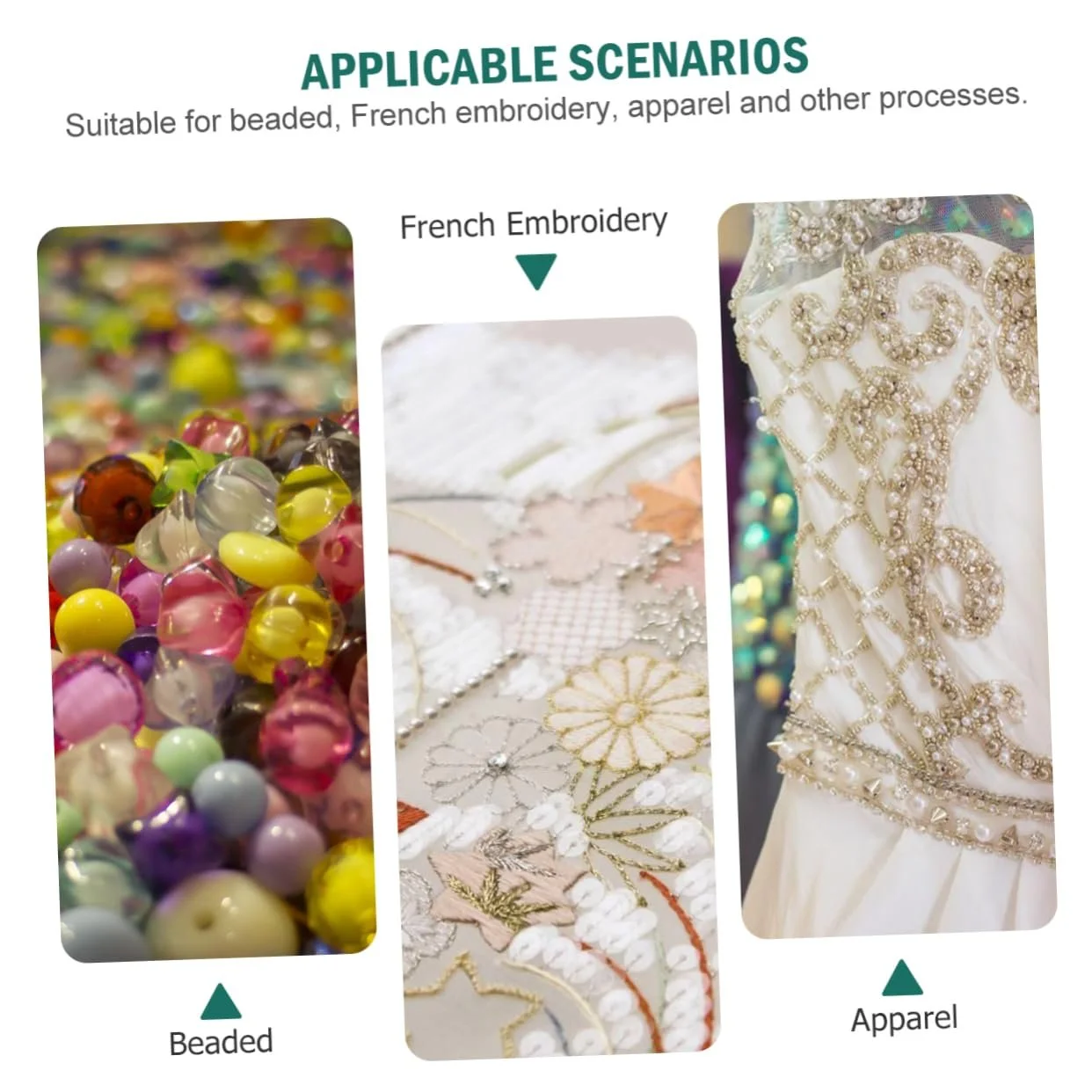 Стрази для пришивання SEWACC Краплеподібної форми з срібною металевою основою, 150 шт, темно-зелений, фото №5