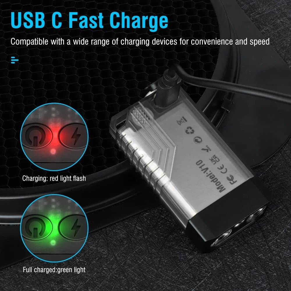 Ліхтар BORUIT V10 LED Перезаряджуваний 1000LM Міні Брелок з 365nm УФ, Магніт, 14 Режимів IPX4 Водонепроникний, Портативний, фото №6