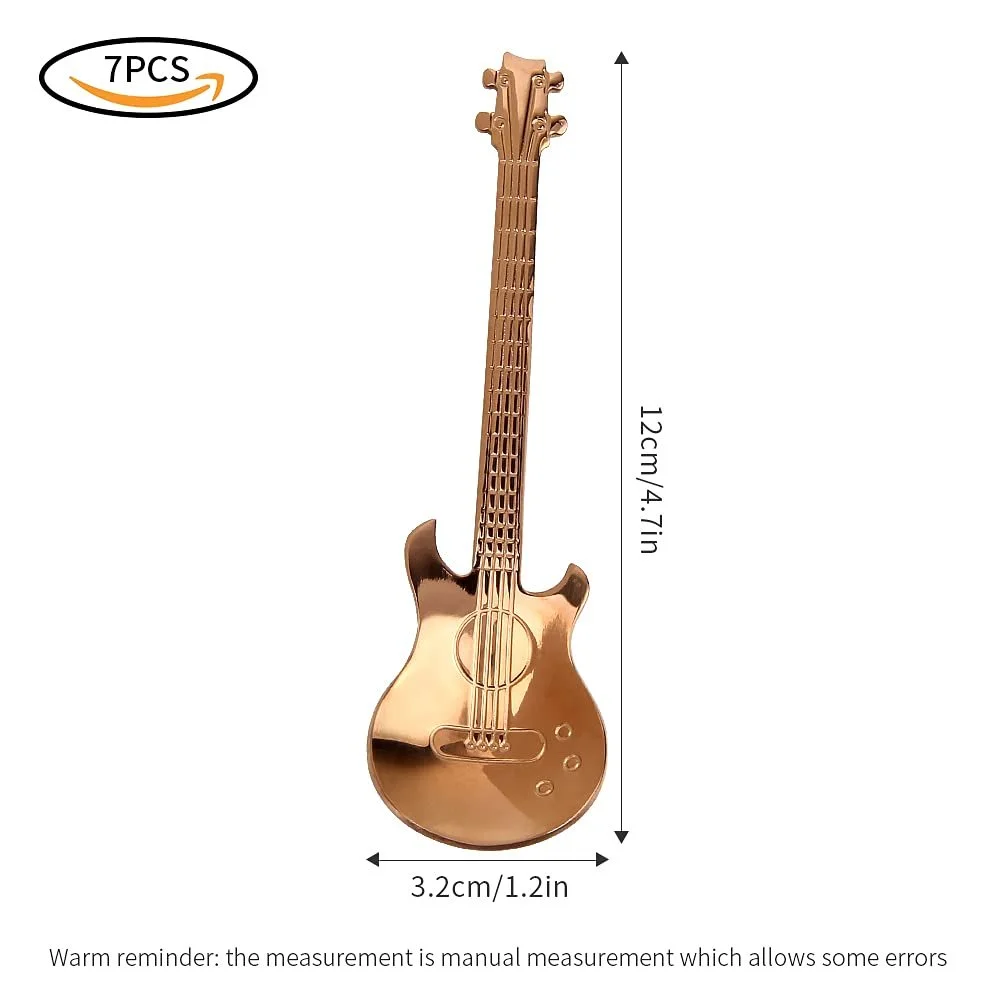 Ложки для кави, Ложки-гітари, Набір з 7, Різнокольорові, фото №7