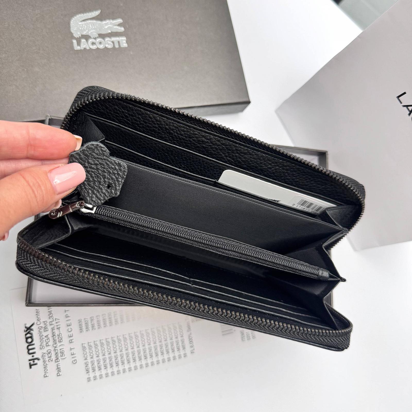 Чоловічий шкіряний гаманець на блискавці Lacoste, фото №4