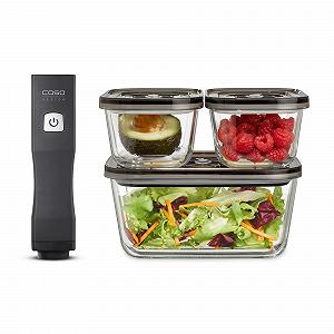 Вакуумний пакувальник Caso OneTouch Eco Set ручний з 3 скляними вакуумними контейнерами та VacuBoxx Eco-Duo S, 2 контейнери по 500 мл synthetic.ua - Фото 1