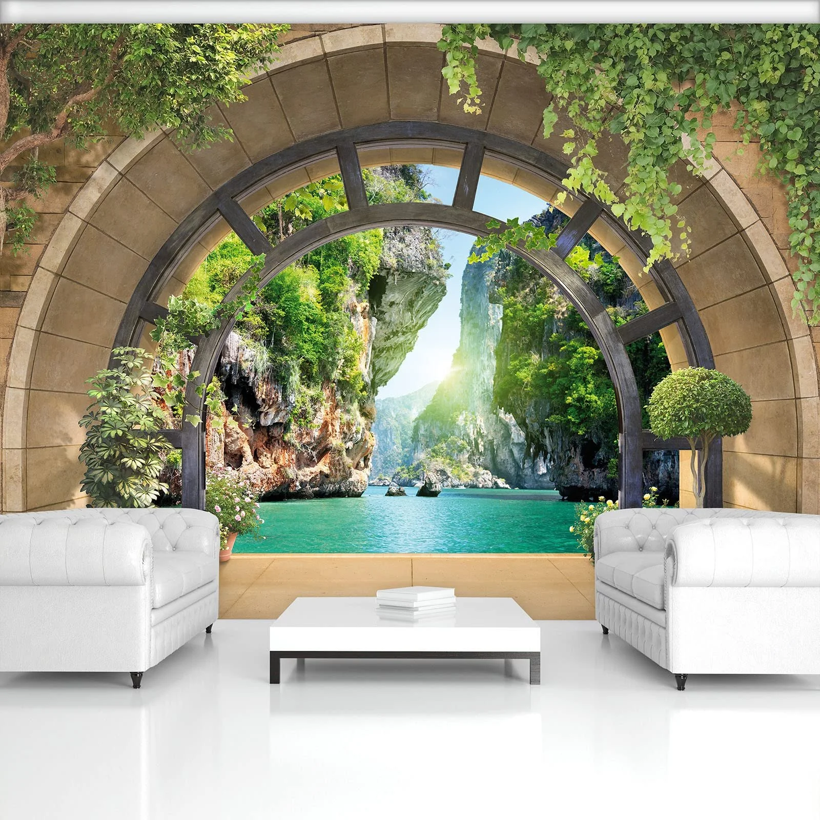 Фотошпалери 11552 VEXXL 3D Effect Window View Флізелінові 3 панелі 312 x 219 см, фото №4