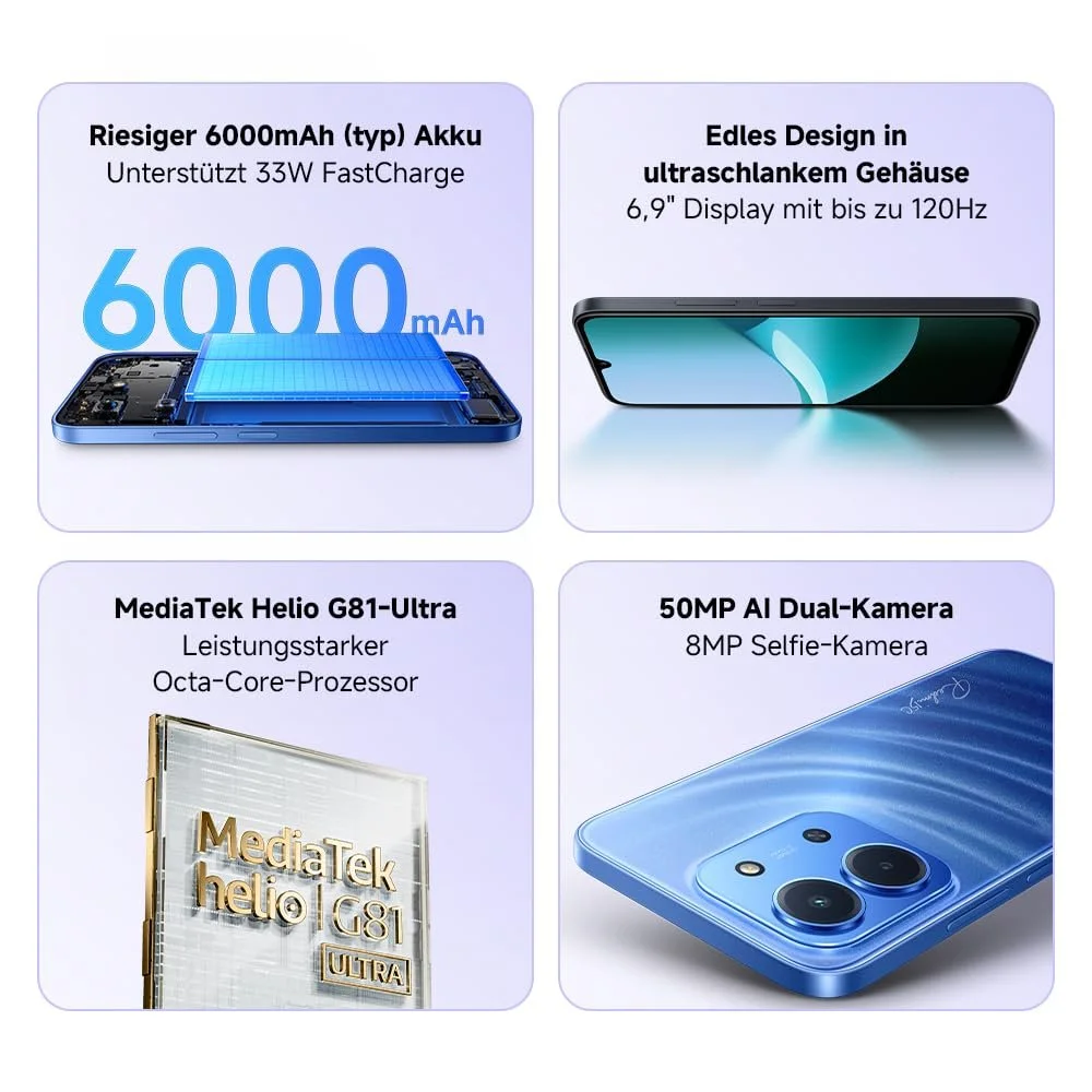 Смартфон Xiaomi Redmi 15C 4G 4/256GB Moonlight Blue, фото №2 Смартфон Xiaomi Redmi 15C 4G 4/256GB Moonlight Blue, фото №2