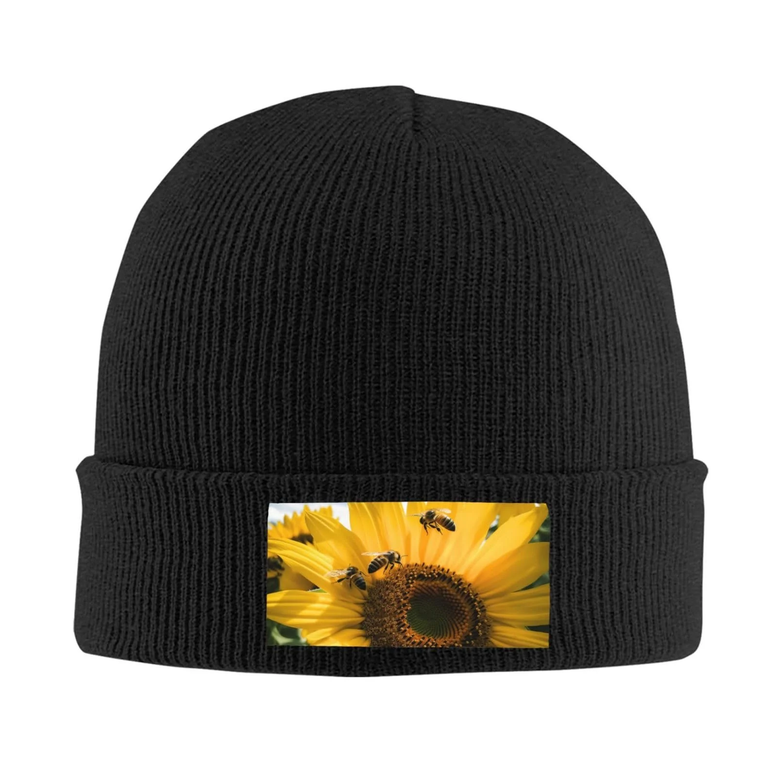 Шапка-бини Sunflowers for Bees для женщин, зимняя теплая вязаная, фото №4