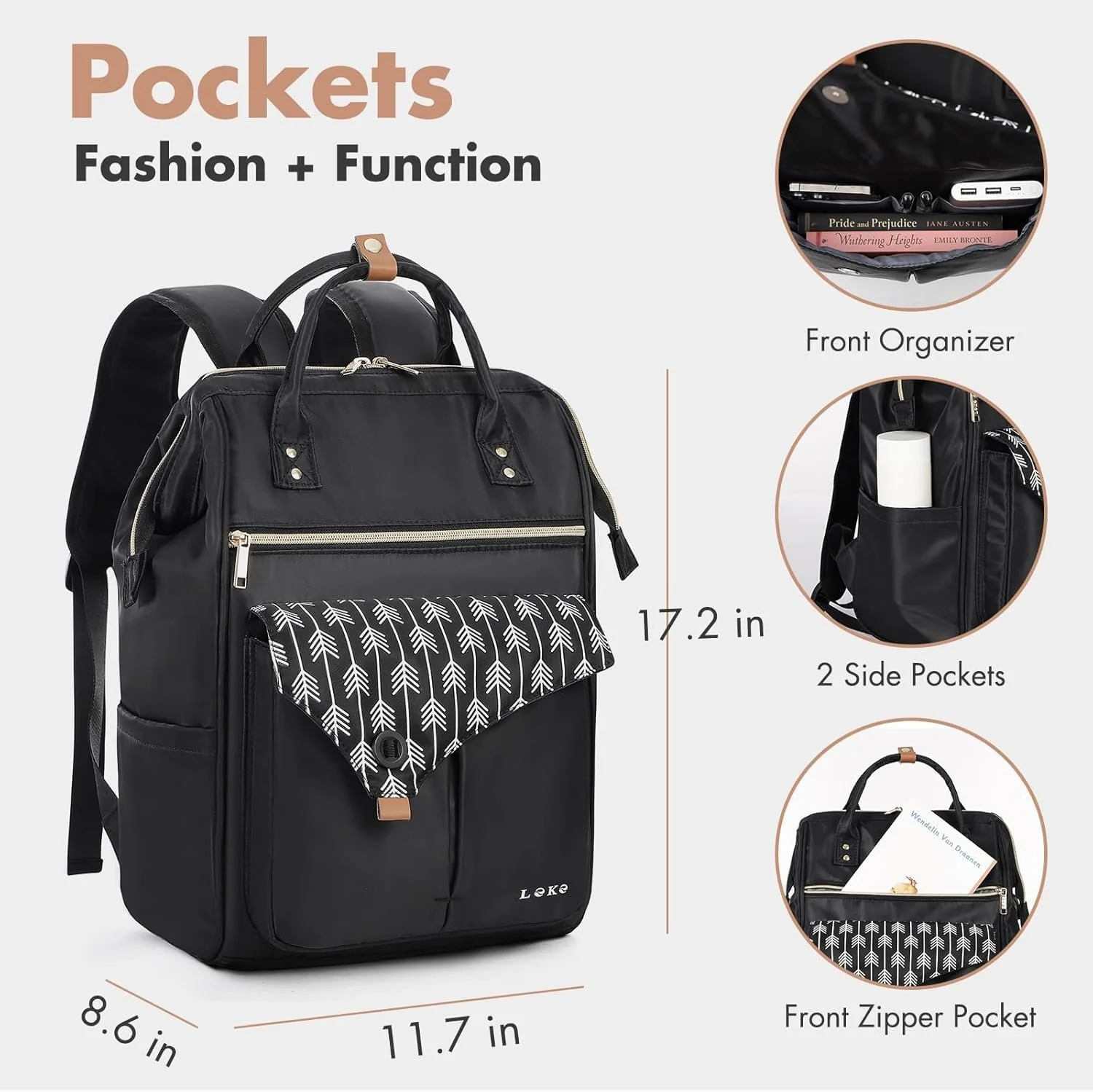 Рюкзак для ноутбука Lekesky 17.3 дюйма Waterproof Черный, фото №3 Рюкзак для ноутбука Lekesky 17.3 дюйма Waterproof Черный, фото №3