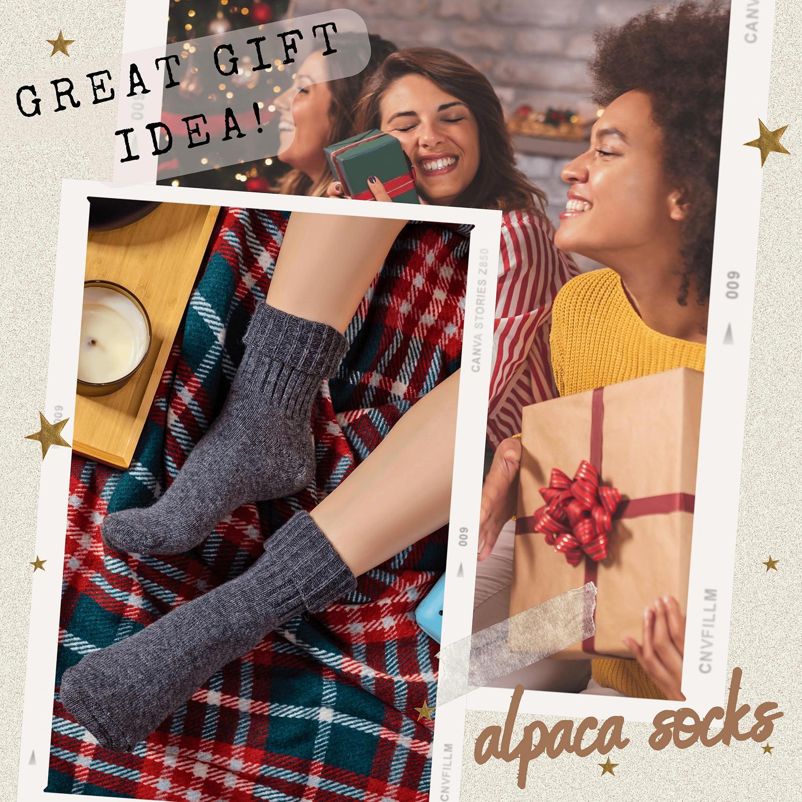 Жіночі шкарпетки з альпаки, 2 пари, фото №5