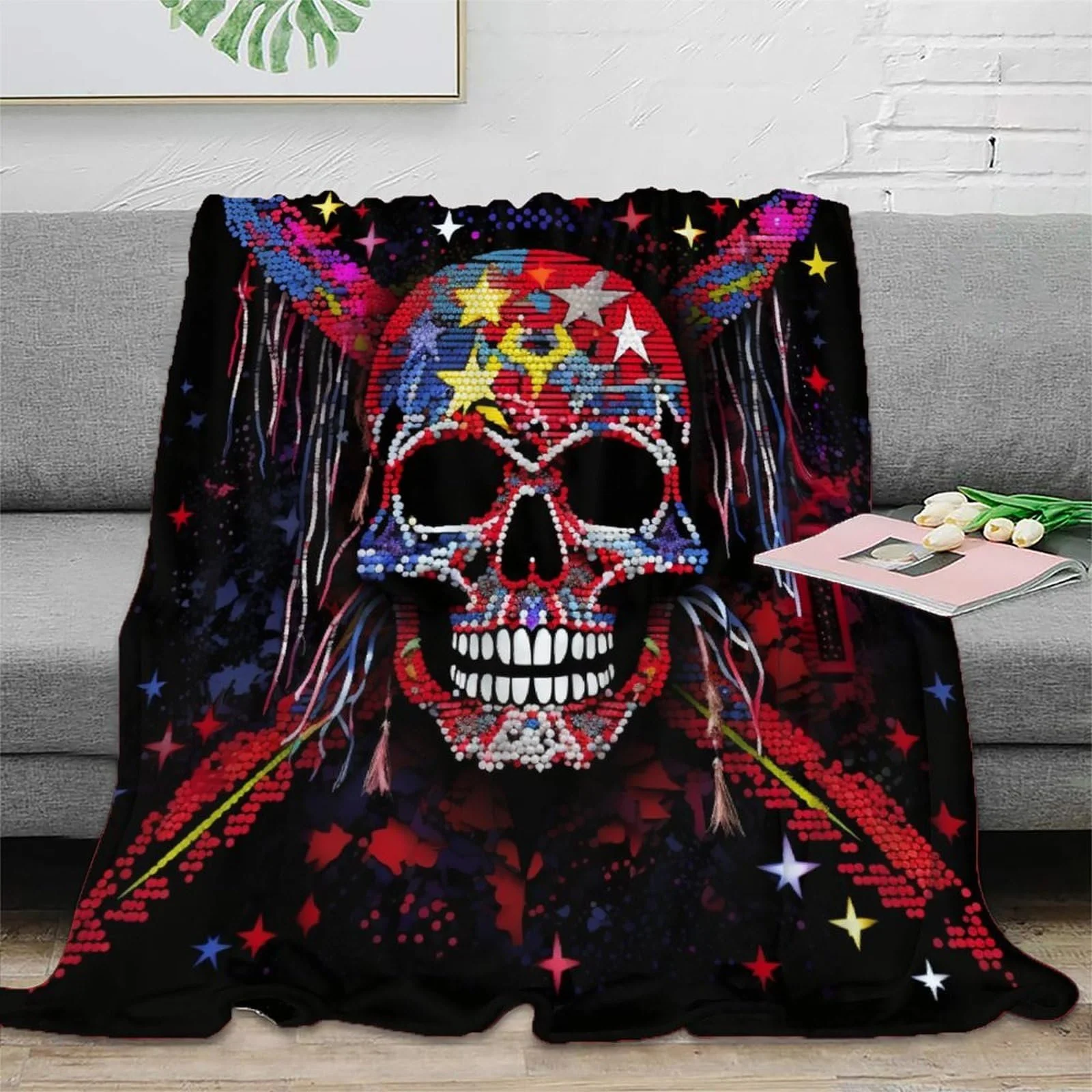 Покривало Флісове Друковане Skeleton Gemütliche Flauschige Luxuriöse 3D Design 150x200 см, фото №2