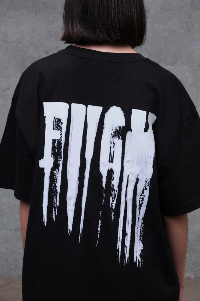 Оверсайз футболка з принтом Without fight black, фото №7