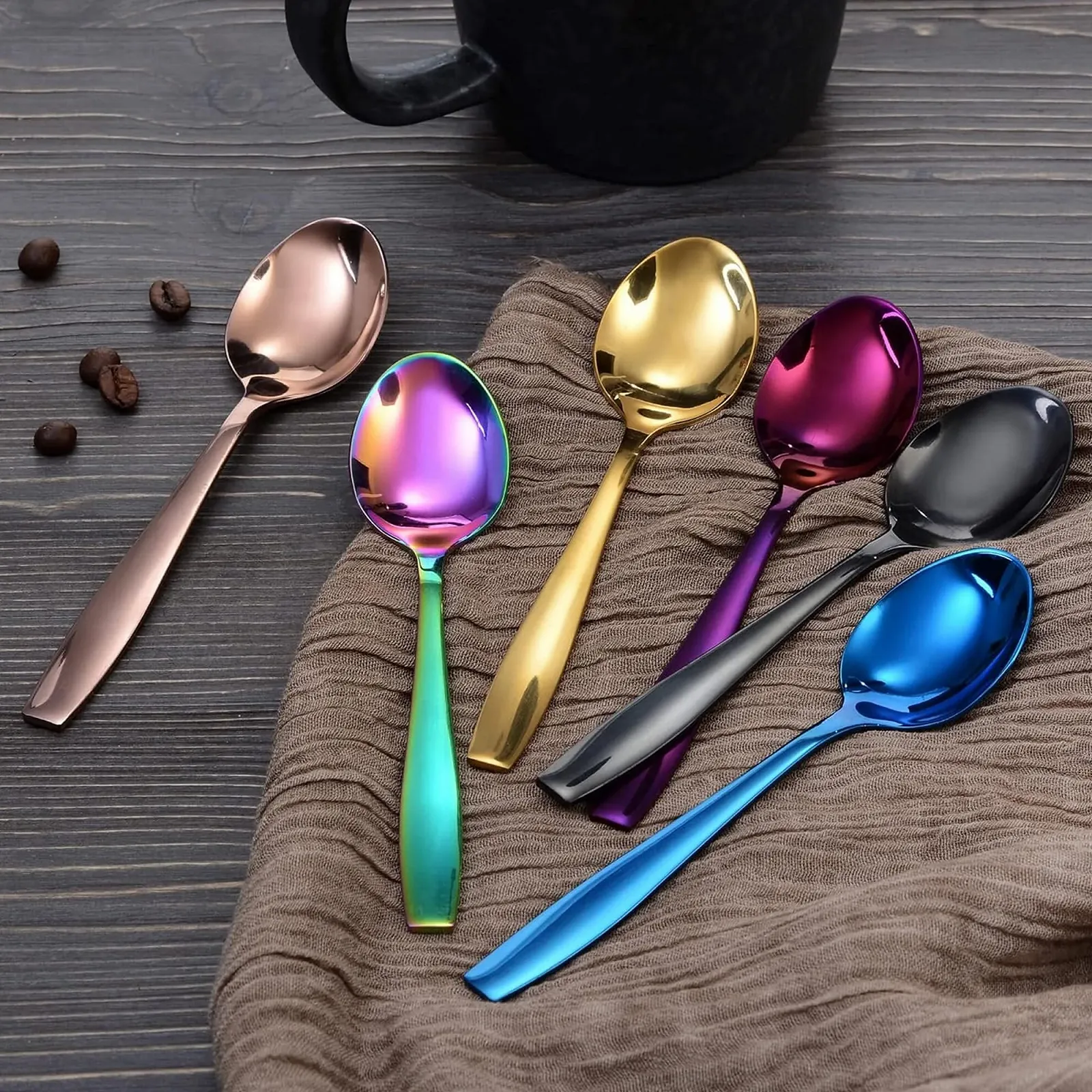 Набір виделок для торта і кавових ложок Kigstein 12 штук різнокольоровий, фото №3 Набір виделок для торта і кавових ложок Kigstein 12 штук різнокольоровий, фото №3