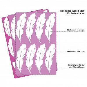 Наклейки на стіну Wandtattoo-Loft® Feathers 30 шт Білий synthetic.ua - Фото 1