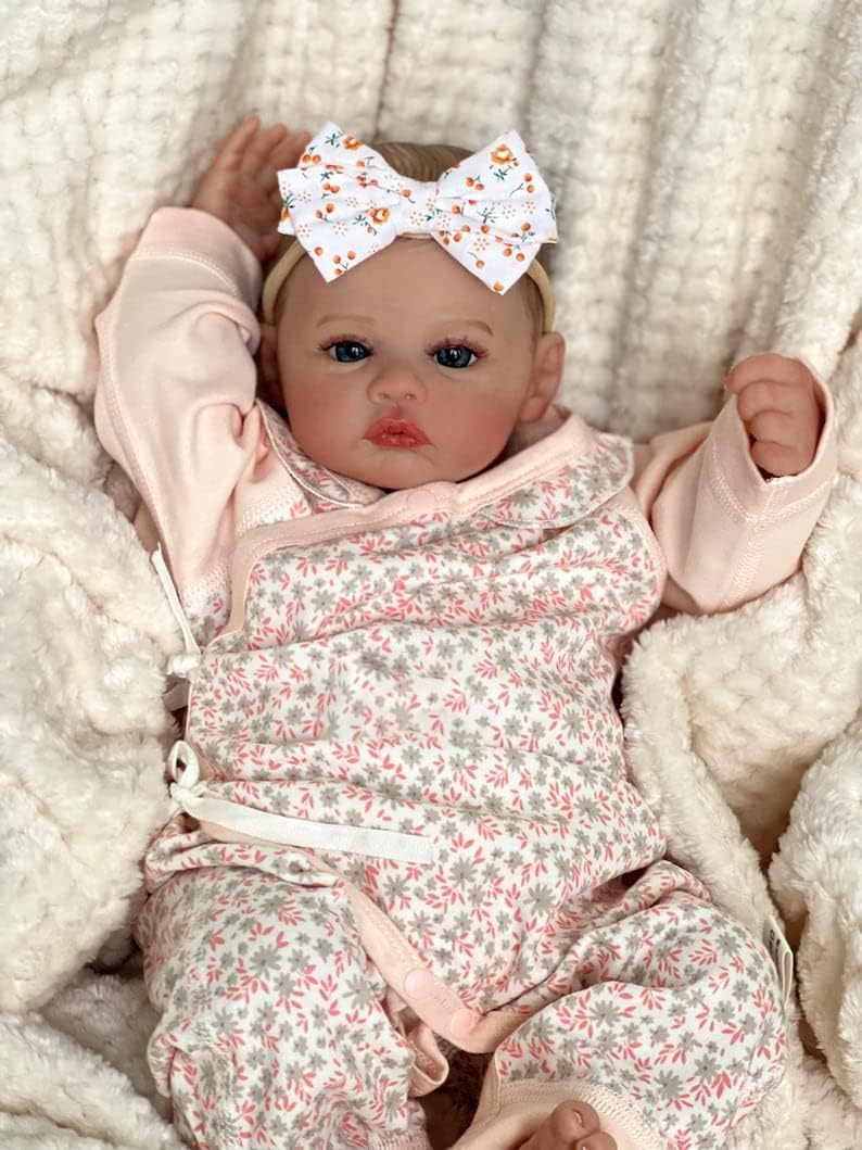 Лялька Anano Reborn Baby Silicone Lifelike 48 см Full Silicone Soft Newborn Reborn Baby Doll Meadow Блакитні Очі, фото №1