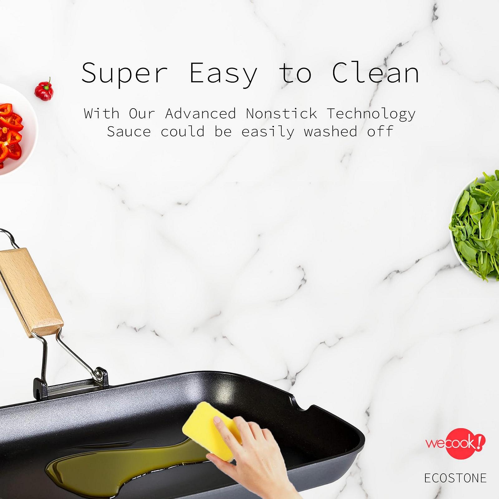 Сковорода-гриль WECOOK! Ecostone Індукційна хвиляста 34 x 24 см Литий алюміній 5 мм, фото №3