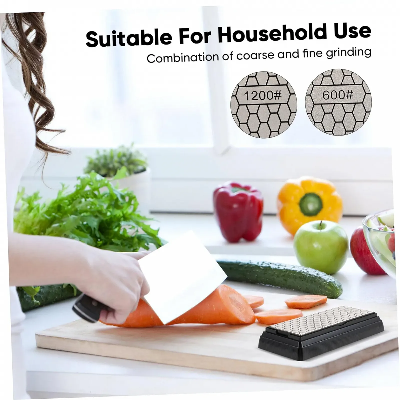 Точилка для ножей Holibanna двухсторонняя алмазная нескользящая, фото №4