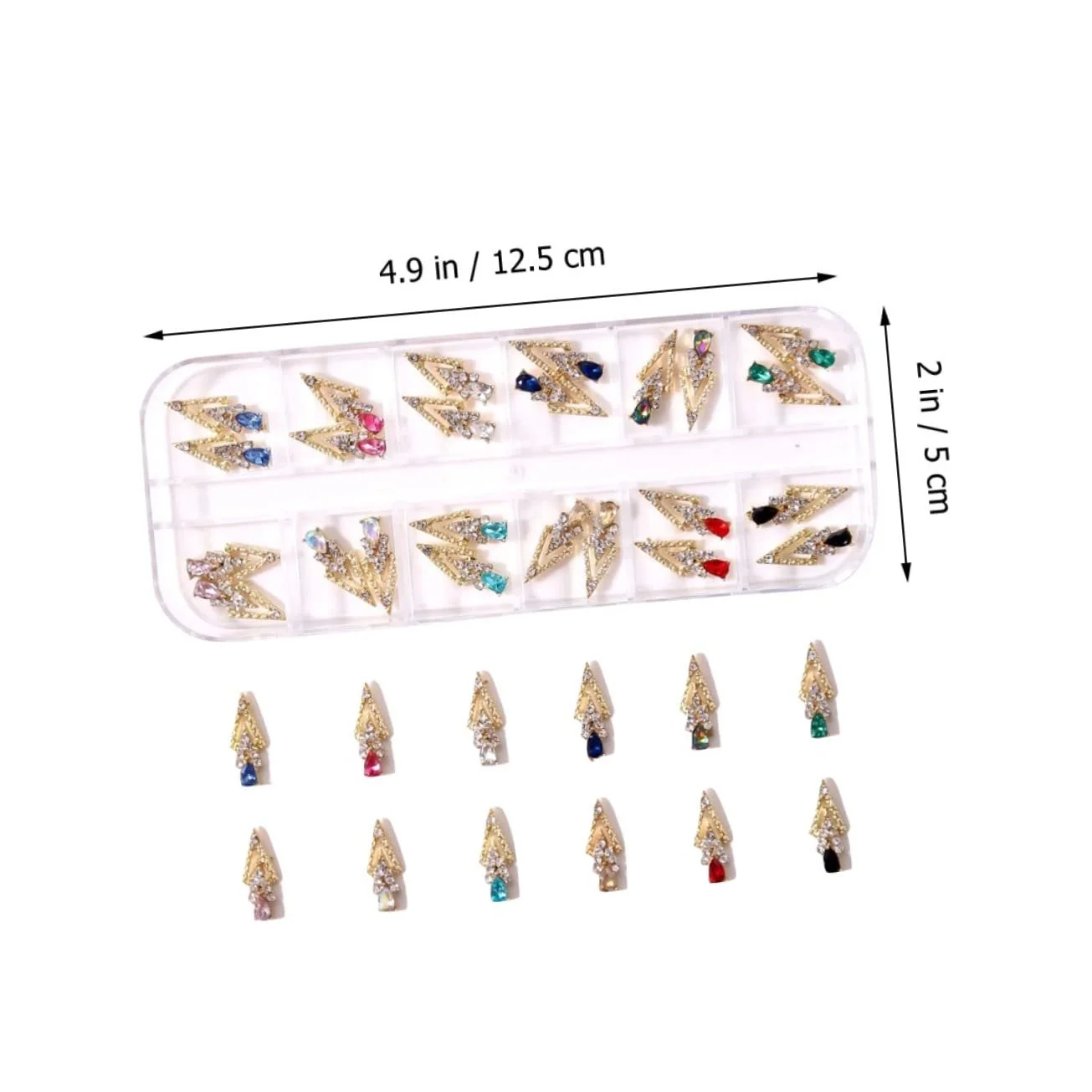 Украшения для ногтей FRCOLOR 48 шт., стразы, блестящие украшения для ногтей для стильных ногтей для маникюра, нейл-арта и вечеринок, фото №6