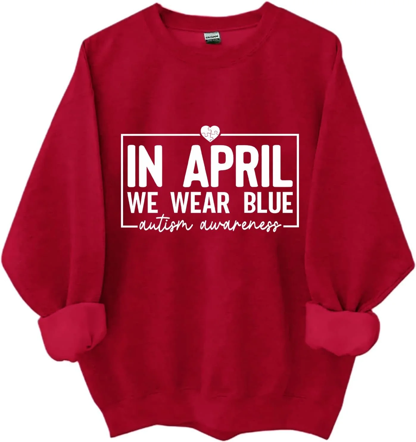 Світшот Im April tragen wir blaues для обізнаності про аутизм, фото №1