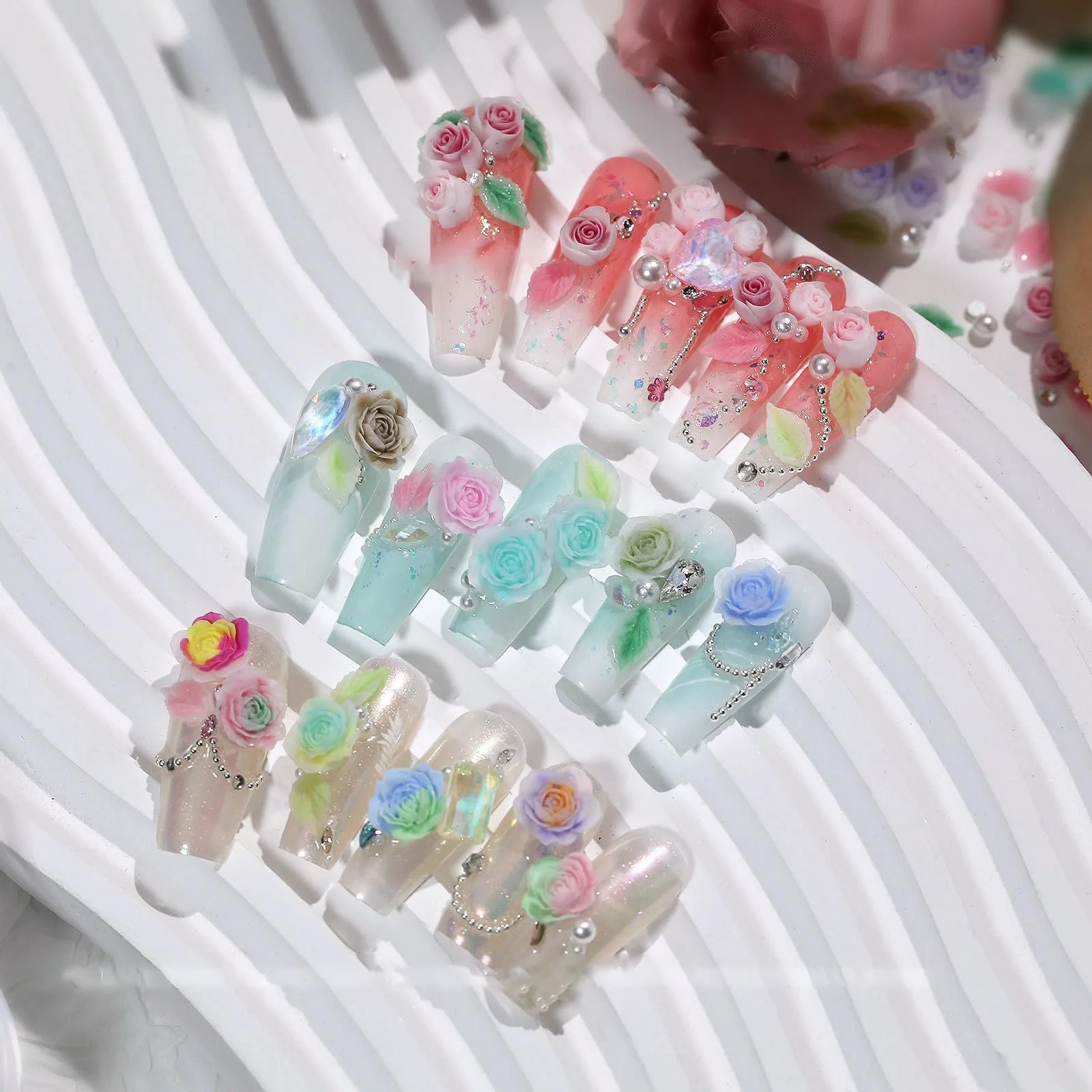 3D Цветок для ногтей Rose Blatt, украшение для маникюра, фото №5