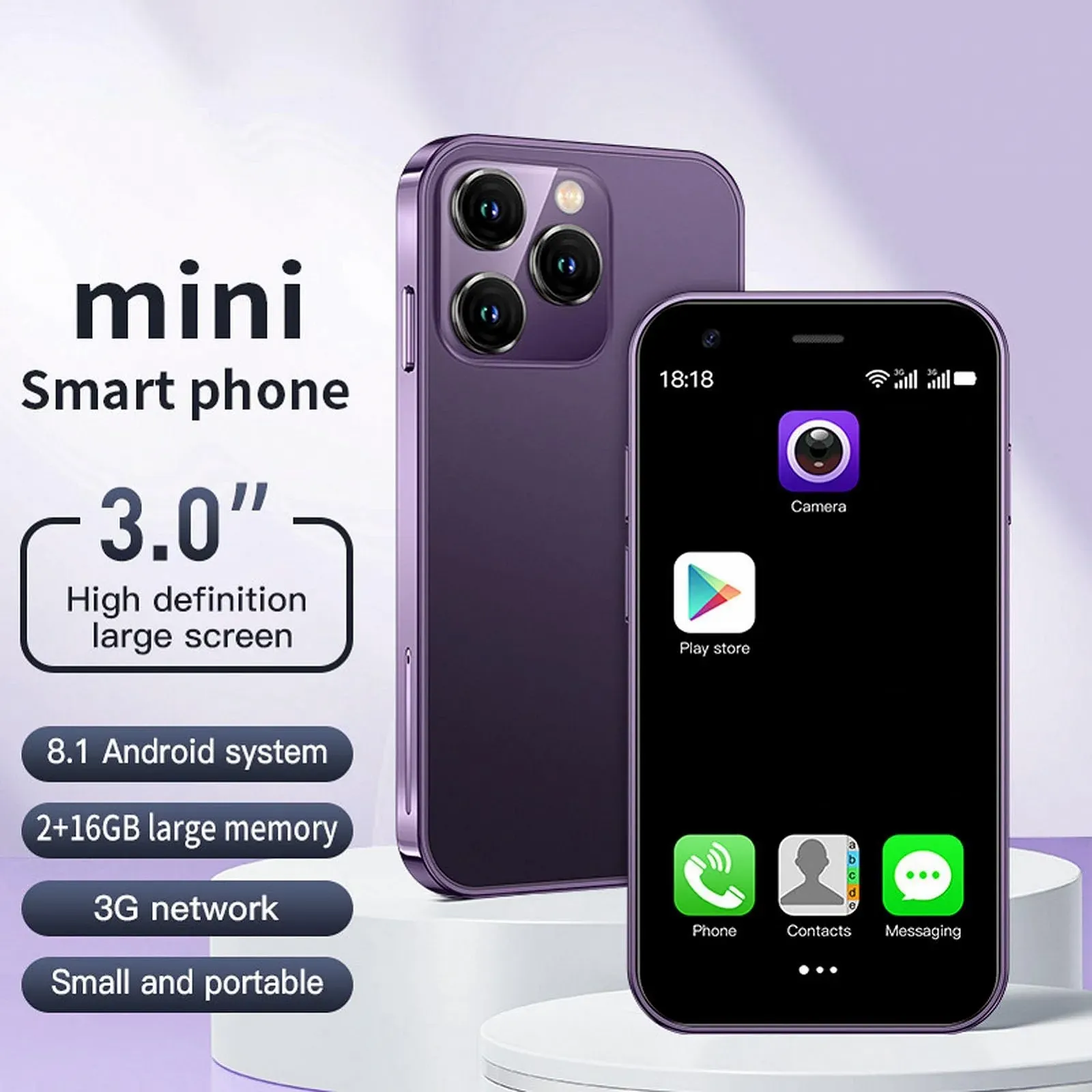 Смартфон XUMIUZIY Mi NI 3G 3" 2 GB 16 GB Purple, фото №2 Смартфон XUMIUZIY Mi NI 3G 3" 2 GB 16 GB Purple, фото №2