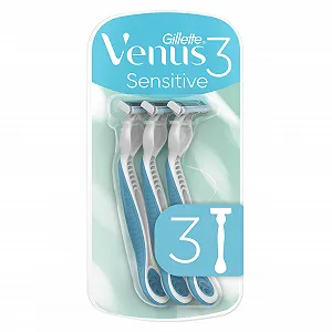 Одноразовые бритвы Gillette Venus 3 Sensitive 3 штуки с комфортными лезвиями - Фото 1
