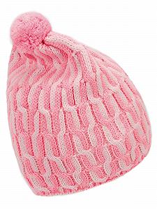 Шапка Marhatter Детская зимняя вязаная с помпоном Современная с вышивкой MTT, розовая synthetic.ua - Фото 1