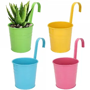 Подвесные цветочные горшки YiliYa металлические 4 шт. Разноцветный - Фото 1