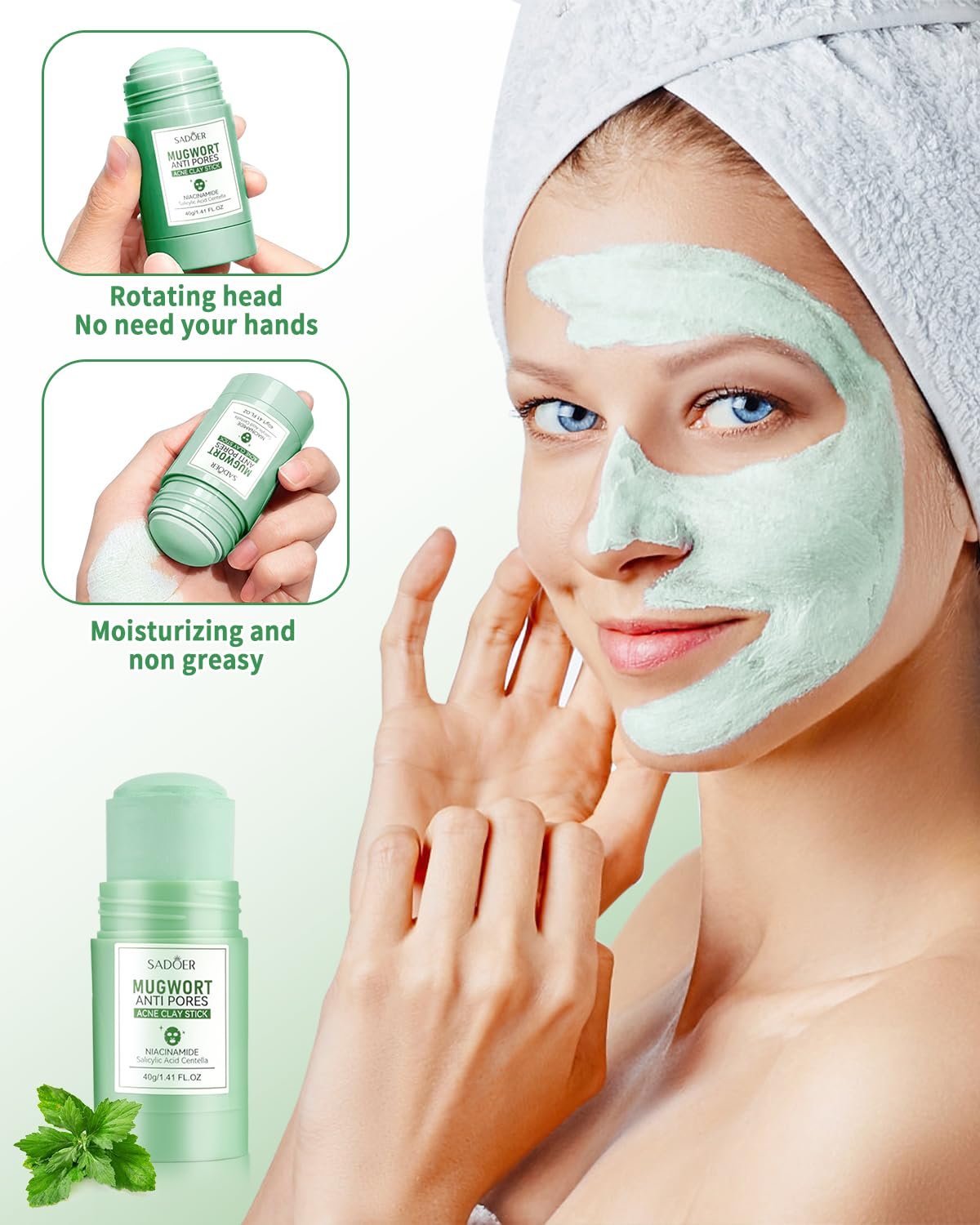 Маска-стік Зелений Чай для глибокого очищення пор, з екстрактом зеленого чаю, 2 шт, фото №3