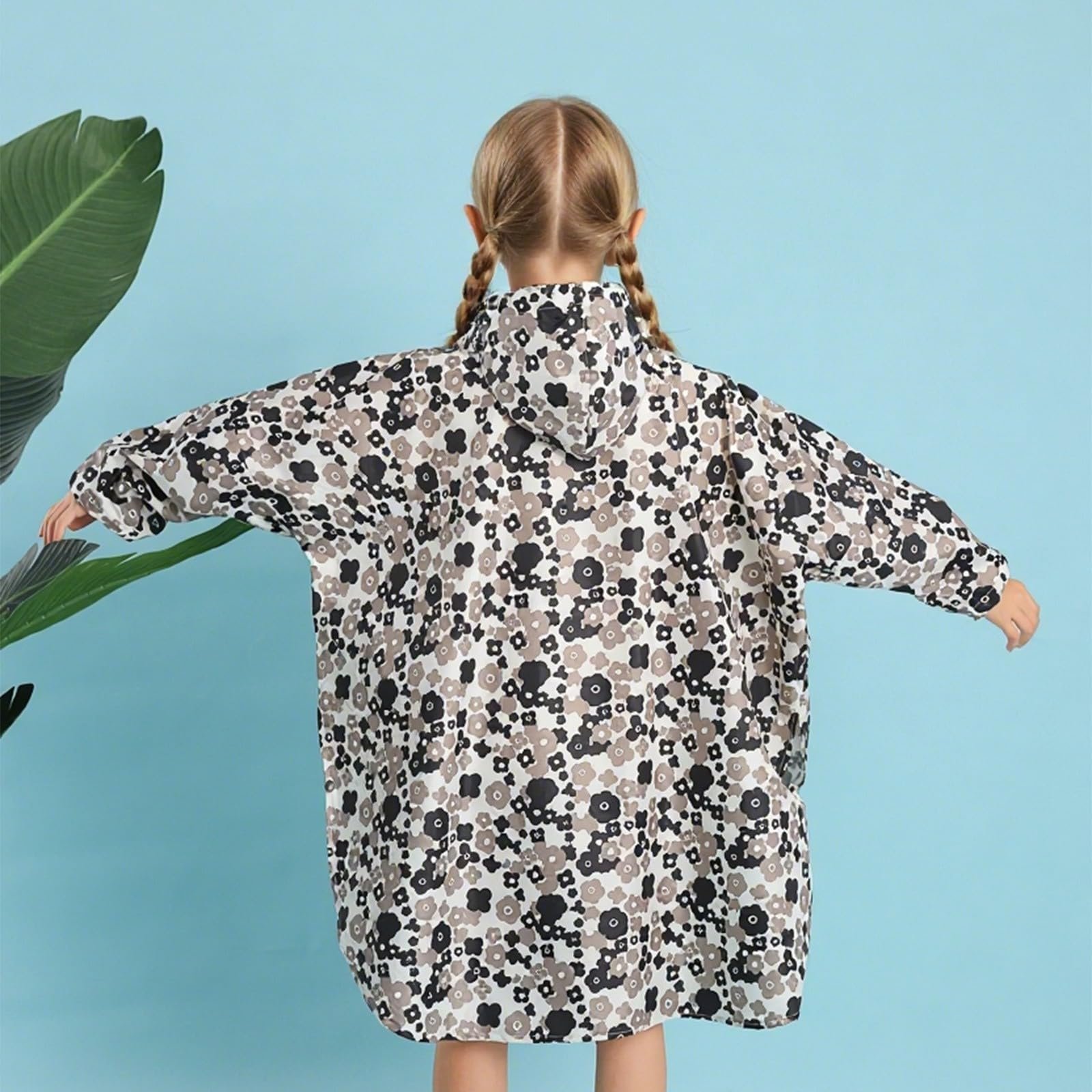 Детская дождевая куртка Унисекс Водонепроницаемая с капюшоном Защита от солнца Однотонная Тонкая для девочек и мальчиков, фото №2