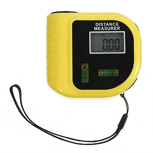 Лазерная линейка рулетка с уровнем дальномер электронный UKC CP-3010 желтый synthetic.ua - Фото 1