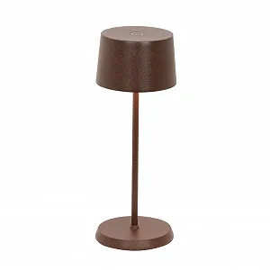 Настільна лампа Zafferano Olivia Micro бездротова акумуляторна сенсорна 20 см Corten - Фото 1