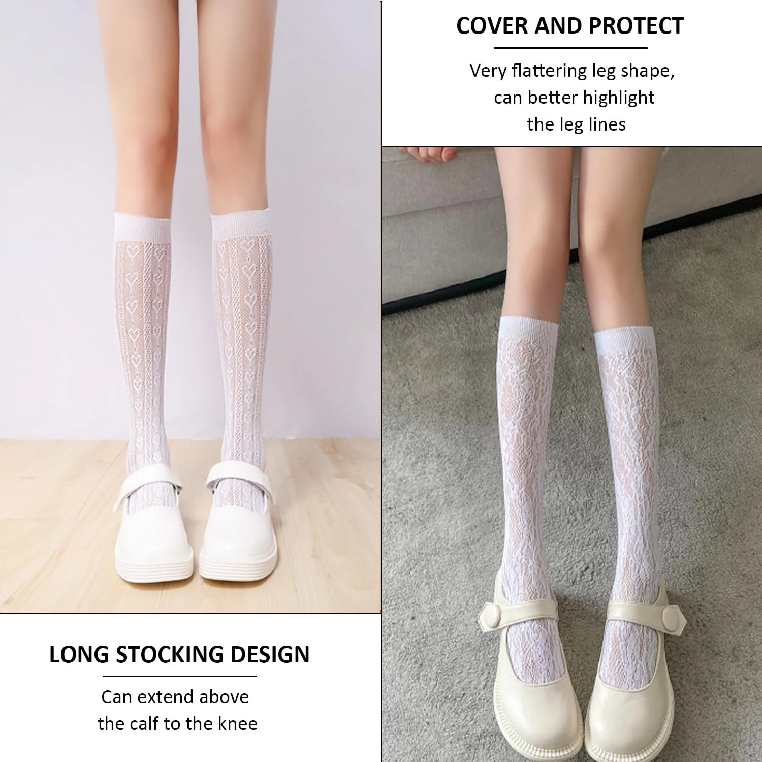 Панчохи Мереживні 2 пари Шкарпетки жіночі прозорі, фото №4