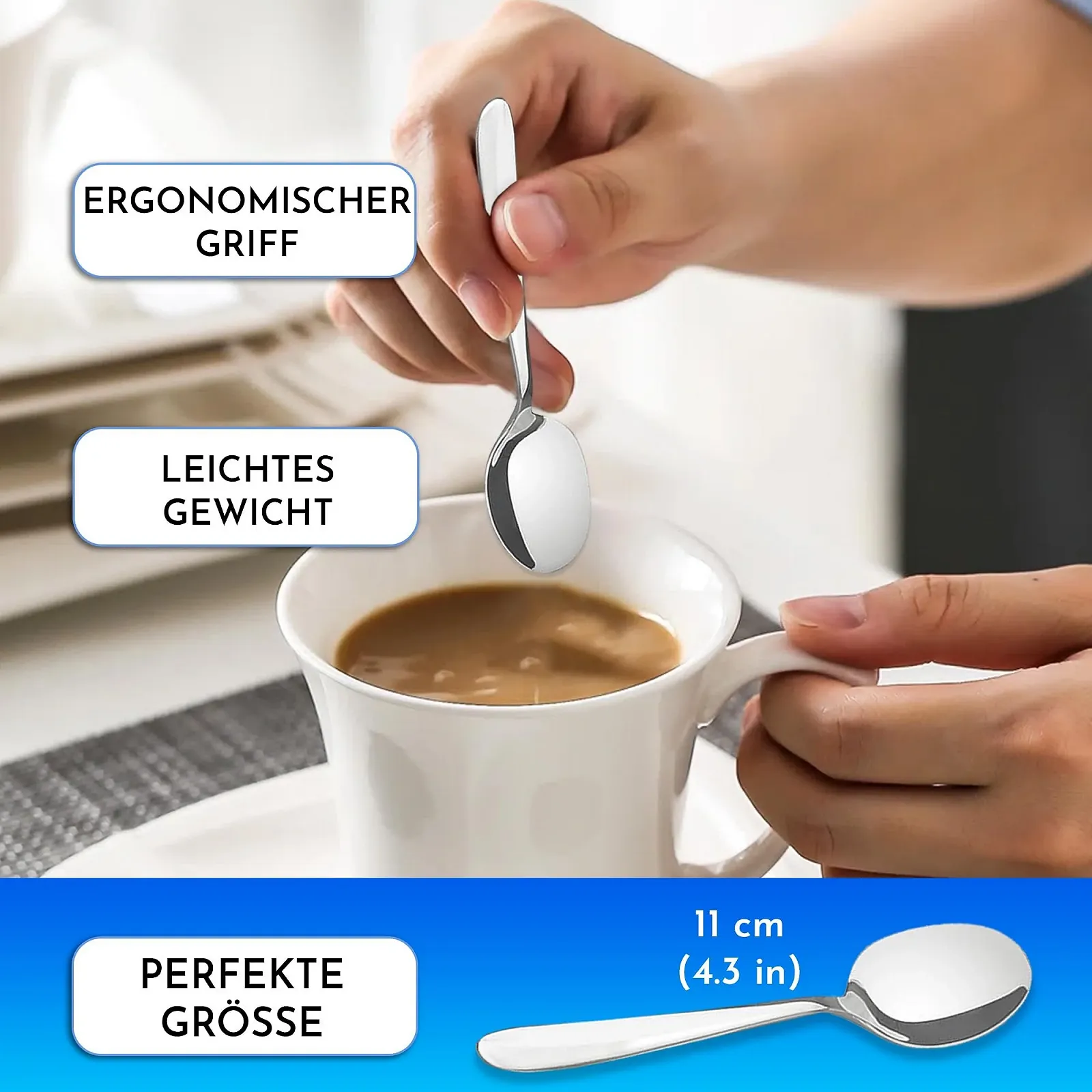 Ложка для еспресо Small Brand Series Model Нержавіюча сталь, набір з 24 штук, 11 cm, фото №3