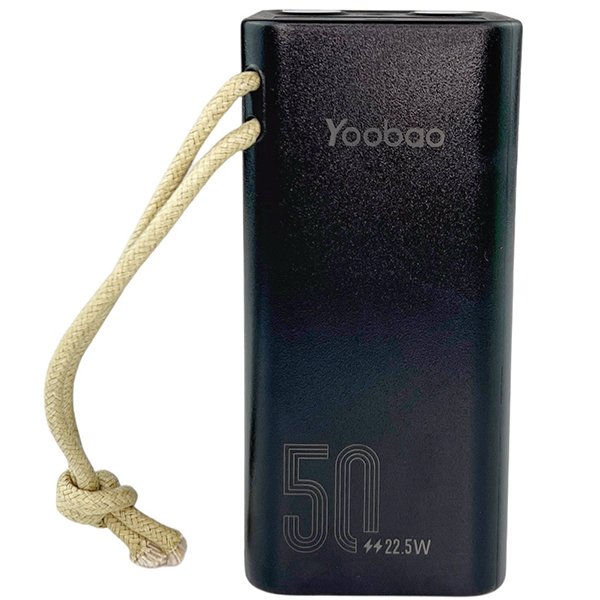 Повербанк зі швидкою зарядкою 50000 мАг 22.5W Yoobao H5, SCP PD+QC, з ліхтариком Чорний, фото №1