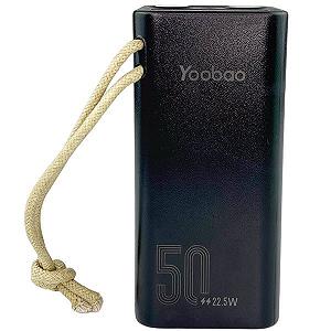 Повербанк зі швидкою зарядкою 50000 мАг 22.5W Yoobao H5, SCP PD+QC, з ліхтариком Чорний - Фото 1