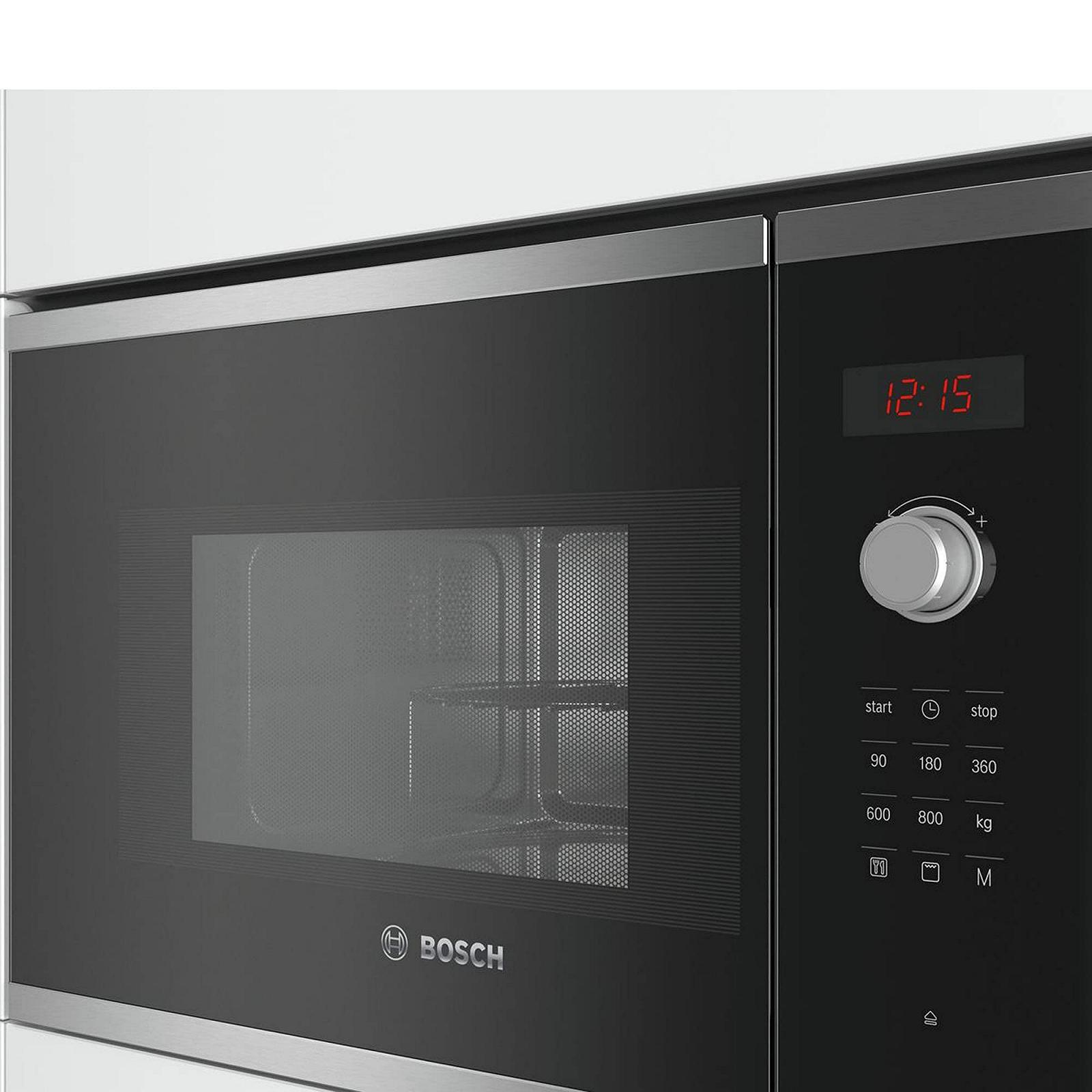 Вбудована мікрохвильова піч Bosch Bel523MS0 20 л 800 Вт Чорна, Нержавіюча сталь, фото №4 Вбудована мікрохвильова піч Bosch Bel523MS0 20 л 800 Вт Чорна, Нержавіюча сталь, фото №4