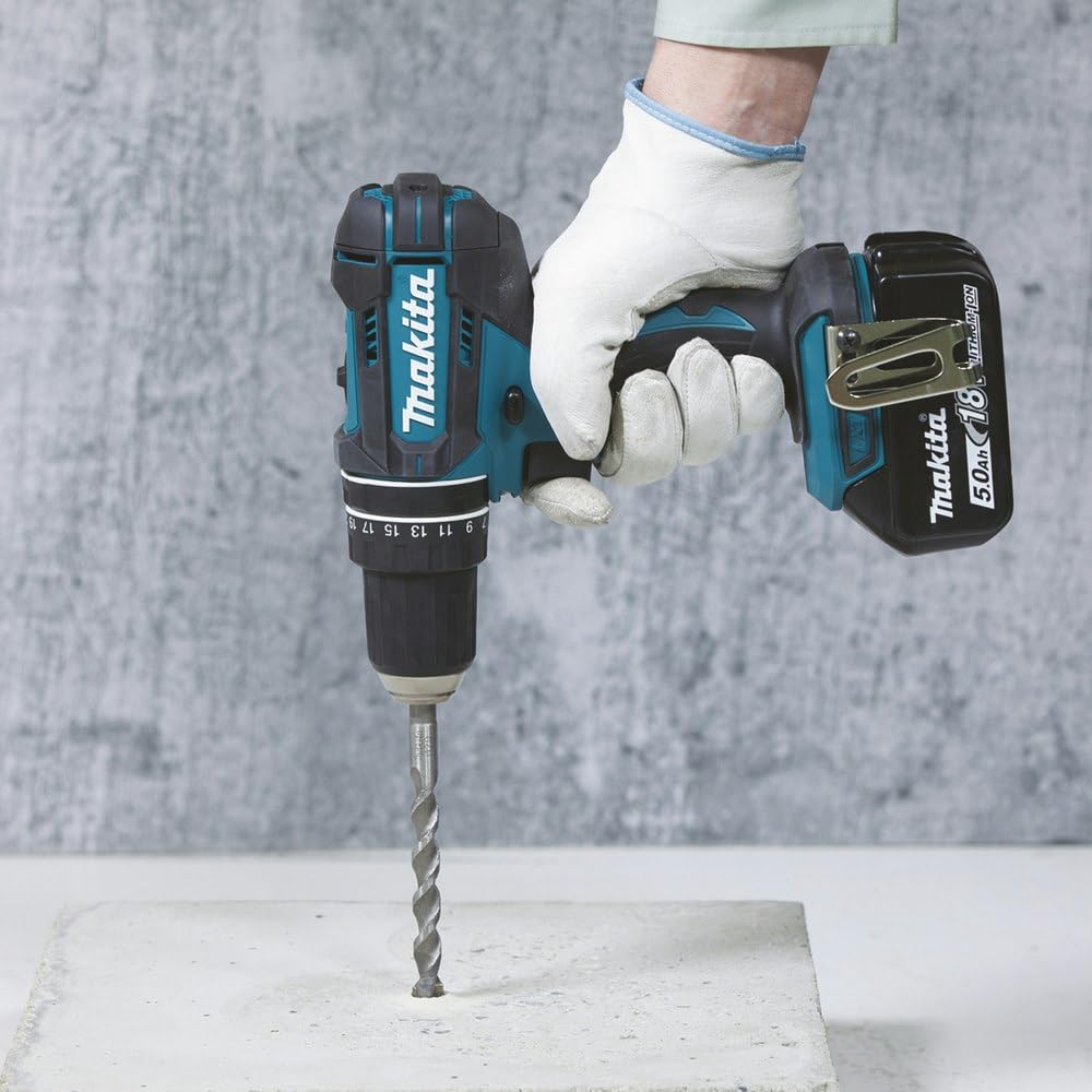Аккумуляторная дрель Makita DHP482JX13 18 В / 3,0 Ач 2 батареи + зарядное устройство в Makpac + набор аксессуаров 120 шт. в Makpac Бензин / Черный, фото №4