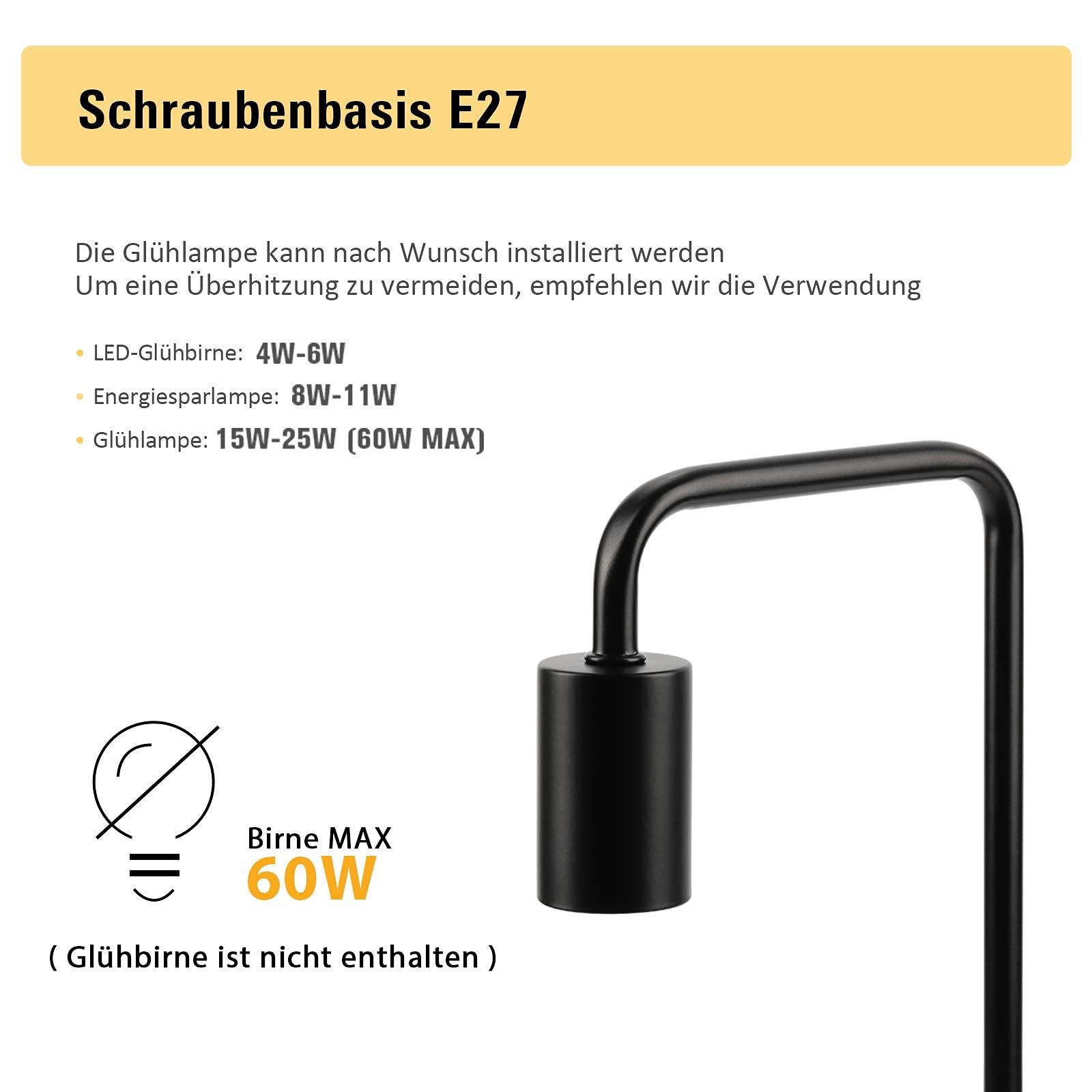 Настільна лампа HAITRAL Set of 2 E27 Black, фото №4