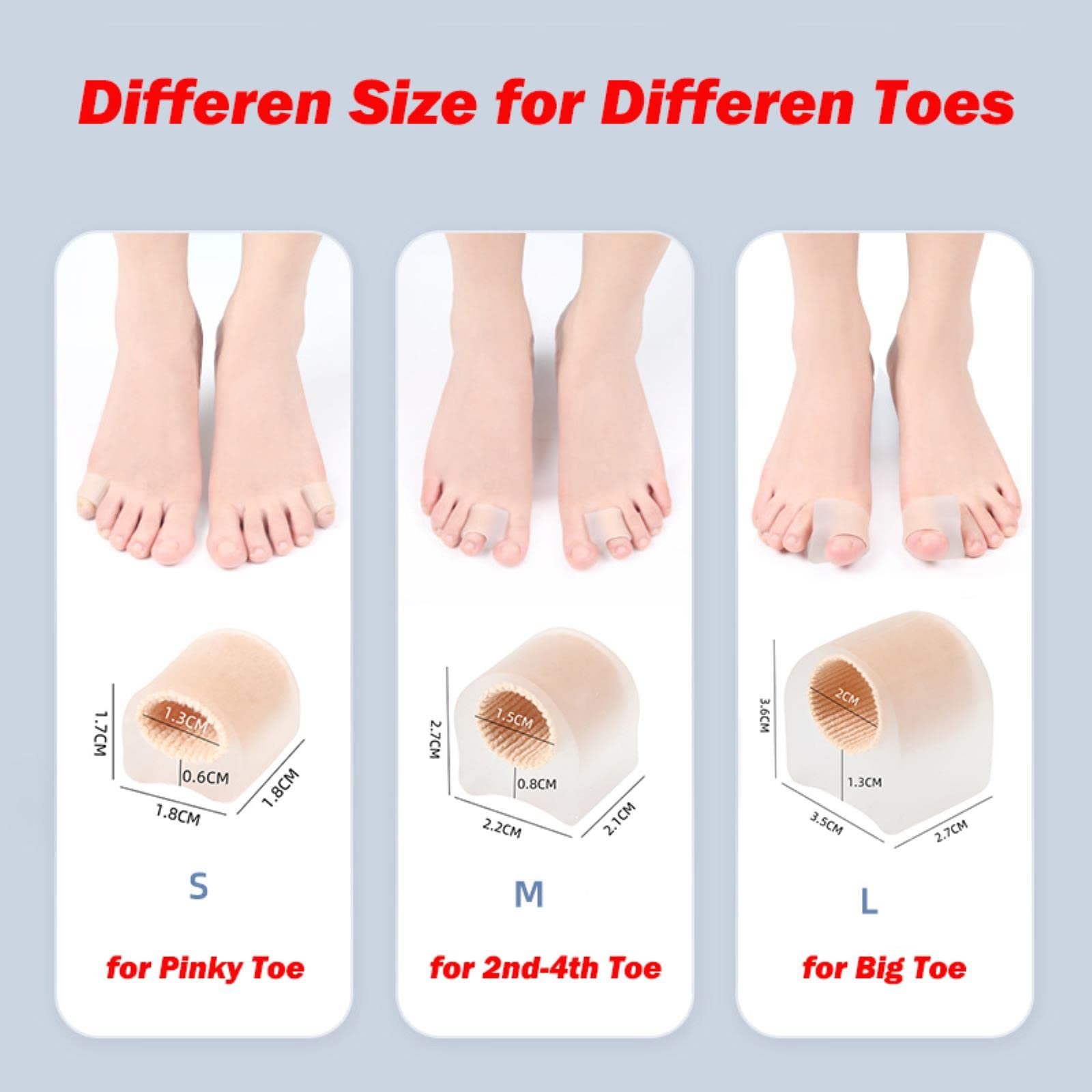 Роздільники для пальців ніг Коректор для вальгусної деформації великого пальця стопи з м’якою гелевою підкладкою, фото №4