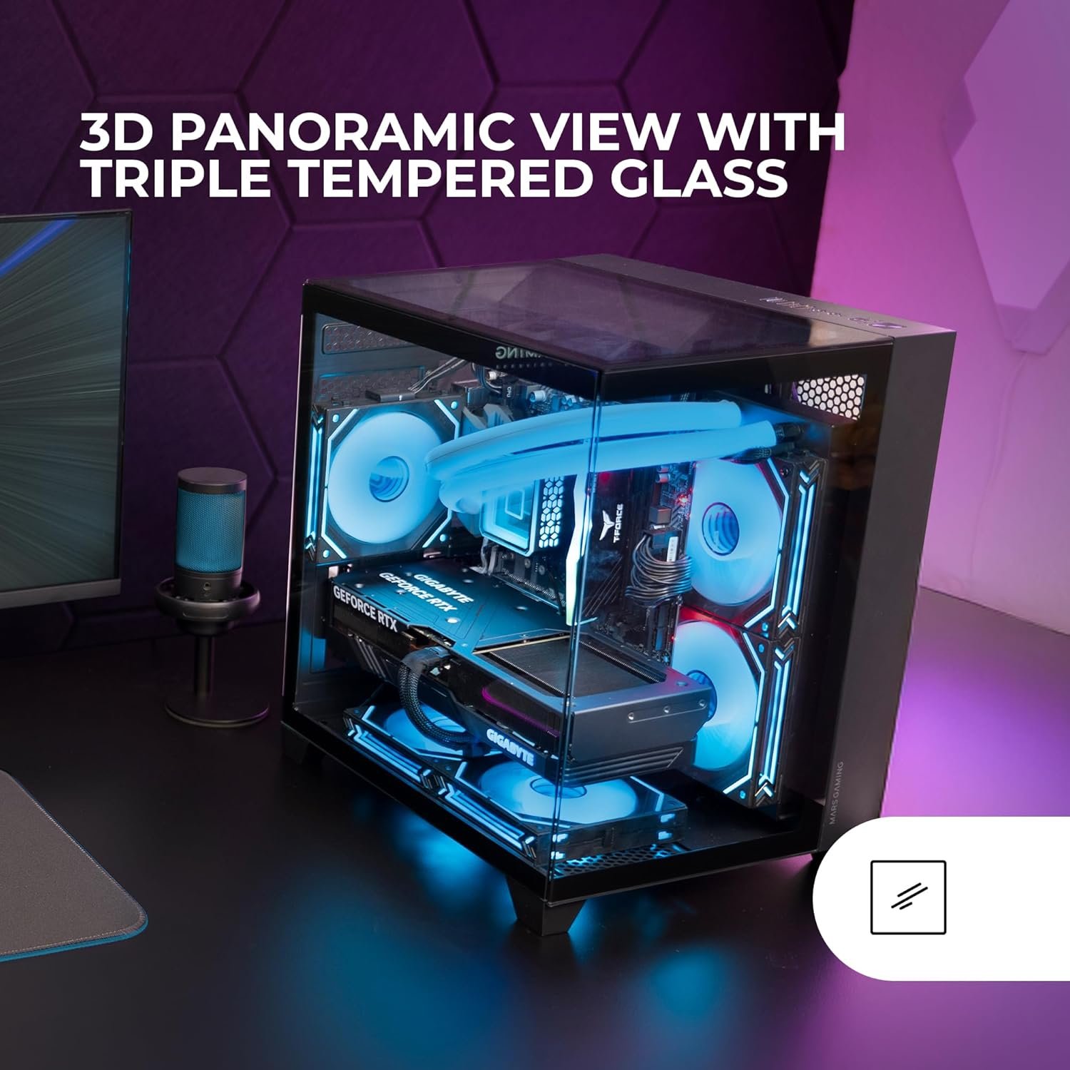 Ігровий корпус для ПК MARSGAMING MC-3CM MicroATX ПК Mini Tower Чорний, фото №5 Ігровий корпус для ПК MARSGAMING MC-3CM MicroATX ПК Mini Tower Чорний, фото №5