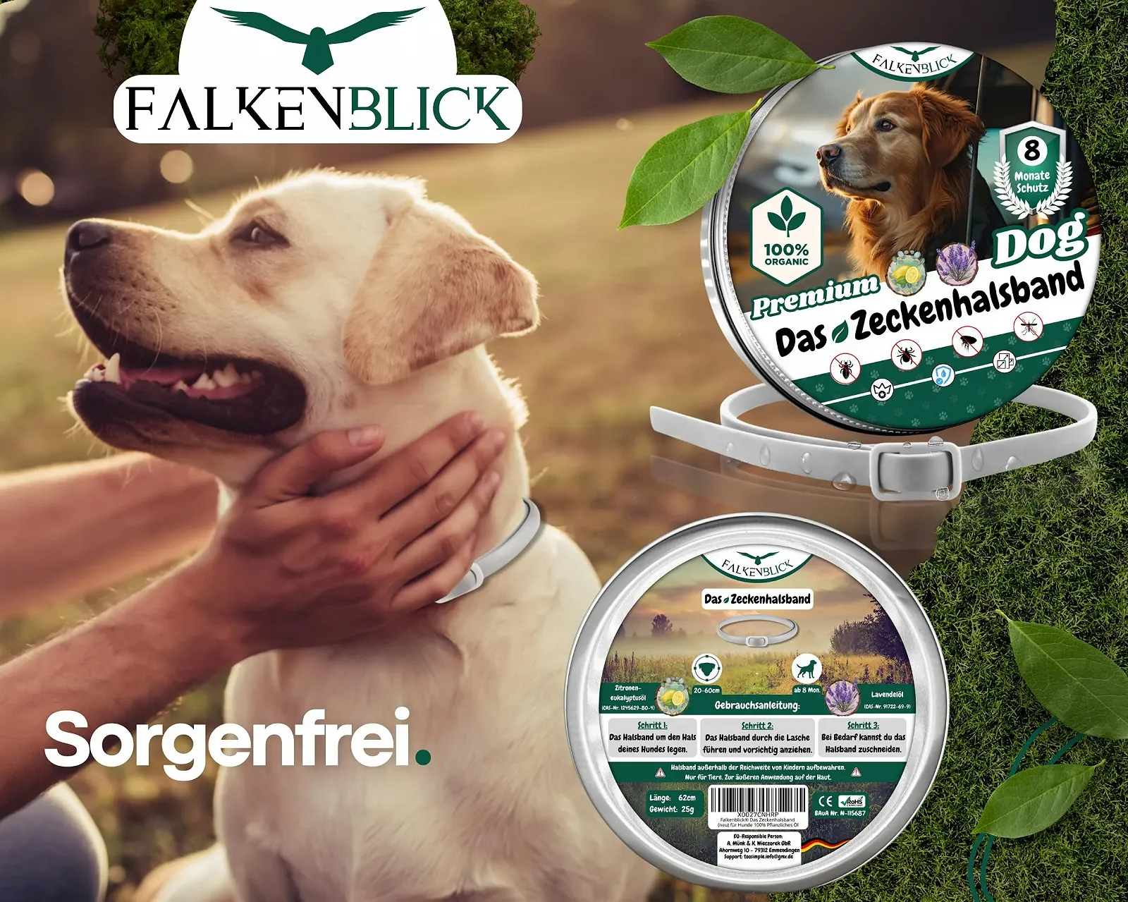 Нашийник від кліщів tooSimple 100% рослинні олії Lavender Lemon Eucalyptus 8 місяців захисту, фото №3