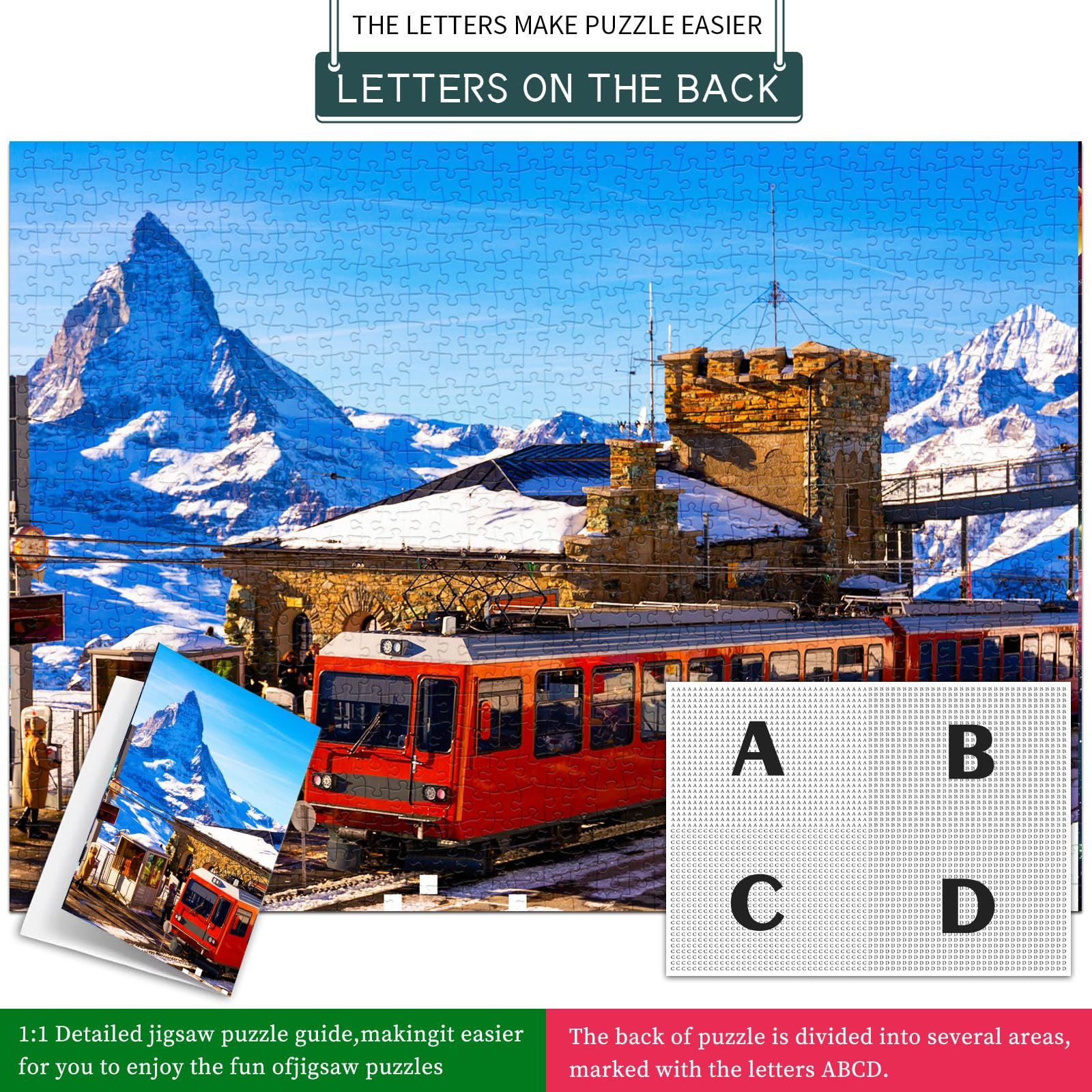 Пазл HUADADA Railway Station in Gornergrat Швейцарія 1000 елементів 70 x 50 см, фото №7