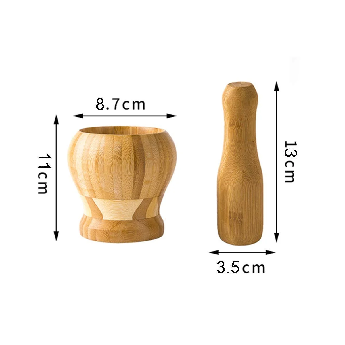 Ступка з товкачиком NATURAL LIGHTWEIGHT Ефективне подрібнення та розтирання спецій, імбиру та часнику Міцна, Легко миється, фото №3